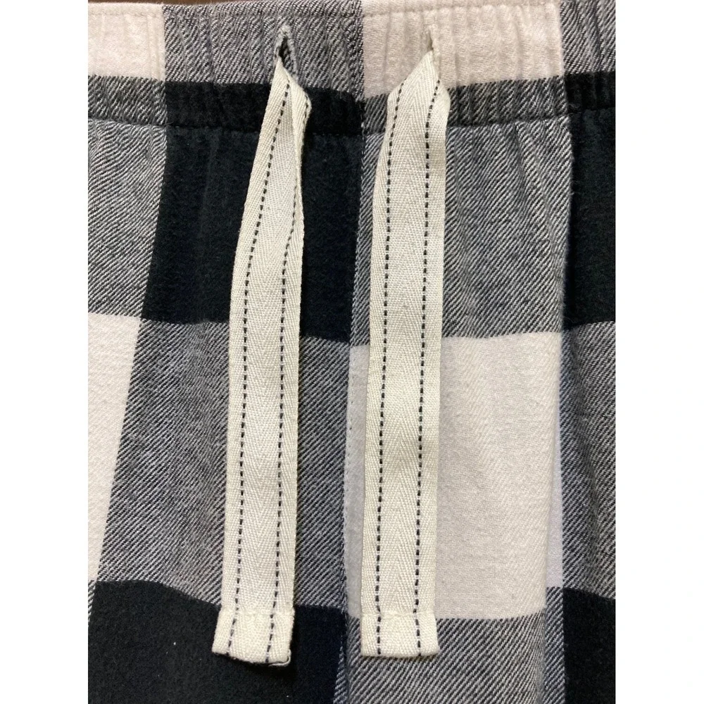 Old Navy Mens Plaid Flannel Pajama Pants Lounge Sleepwear Size Large Black White
